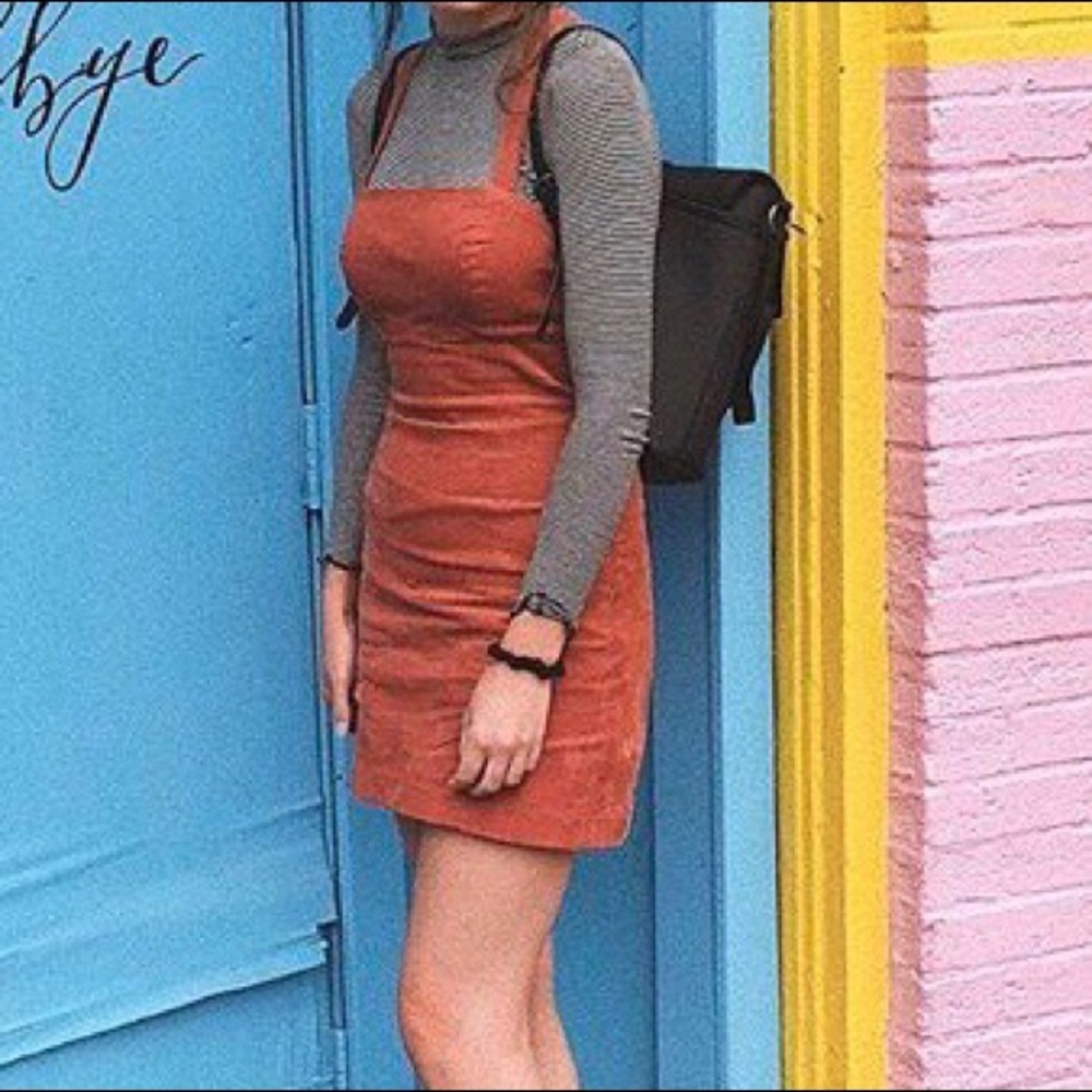Pink Corduroy Mini Dress (UO)
